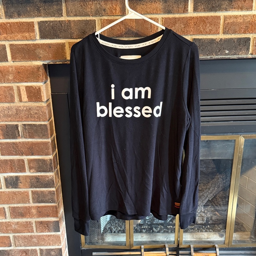 Peace Love World Black Long Sleeve Top